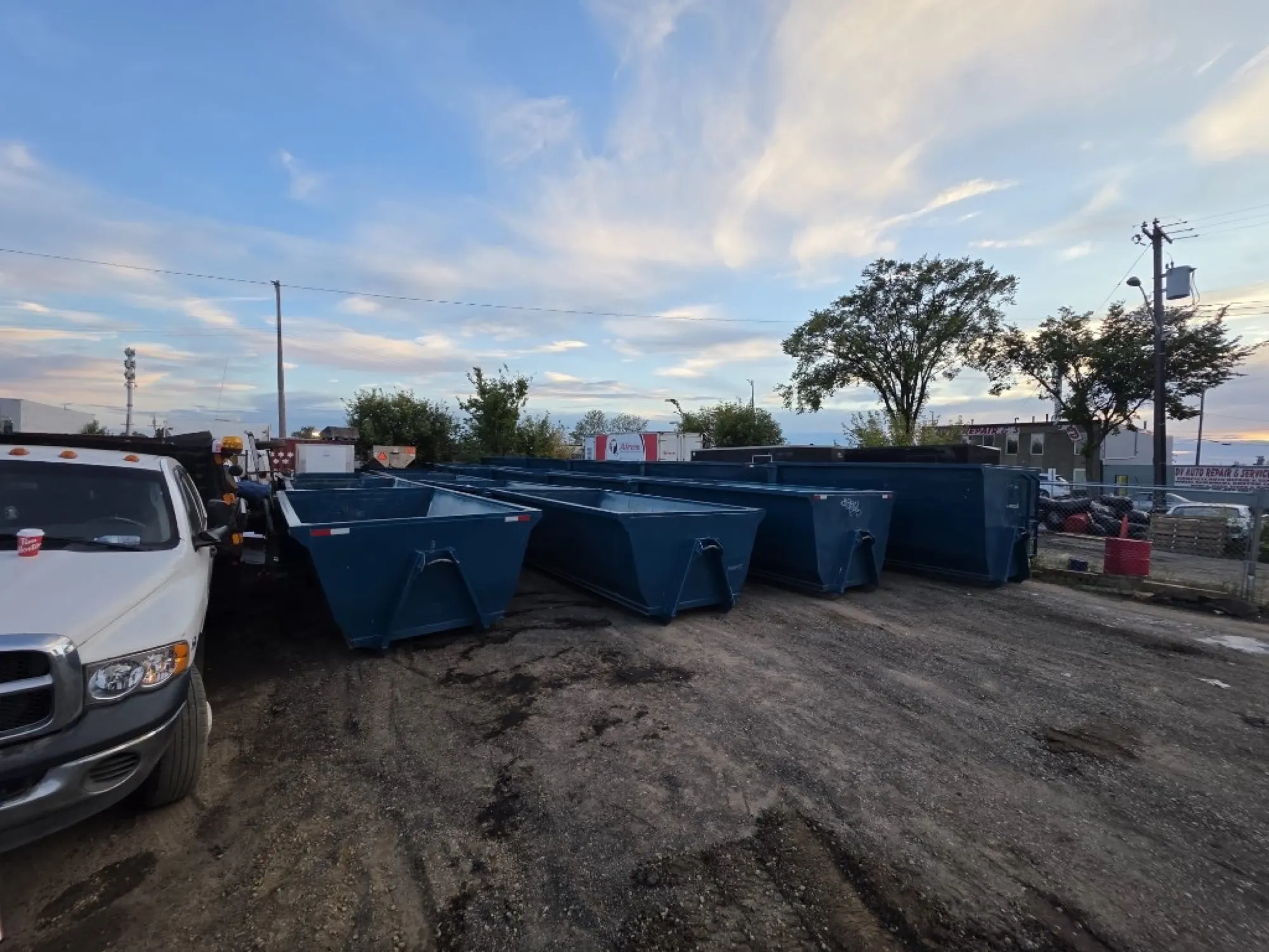 YEG Boss Bins yard with stacked rental bins